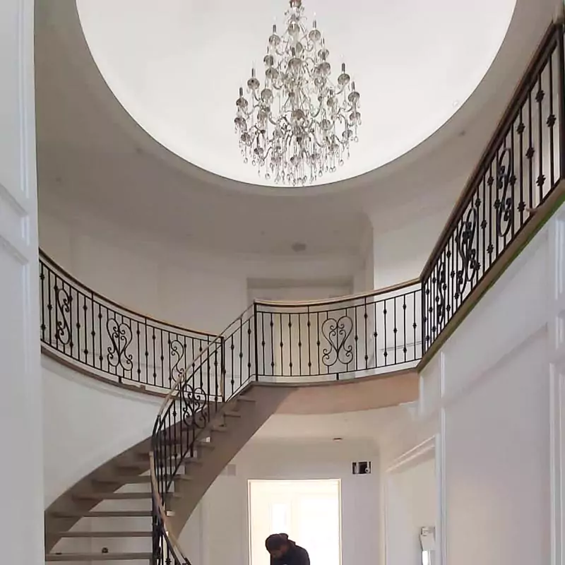 Aluminum Stair cases and wrought-iron railings